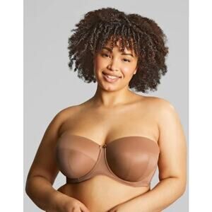 Sculptresse Womens Plus Size 40 Dana Strapless Bra Caramel Bow Underwire 9670